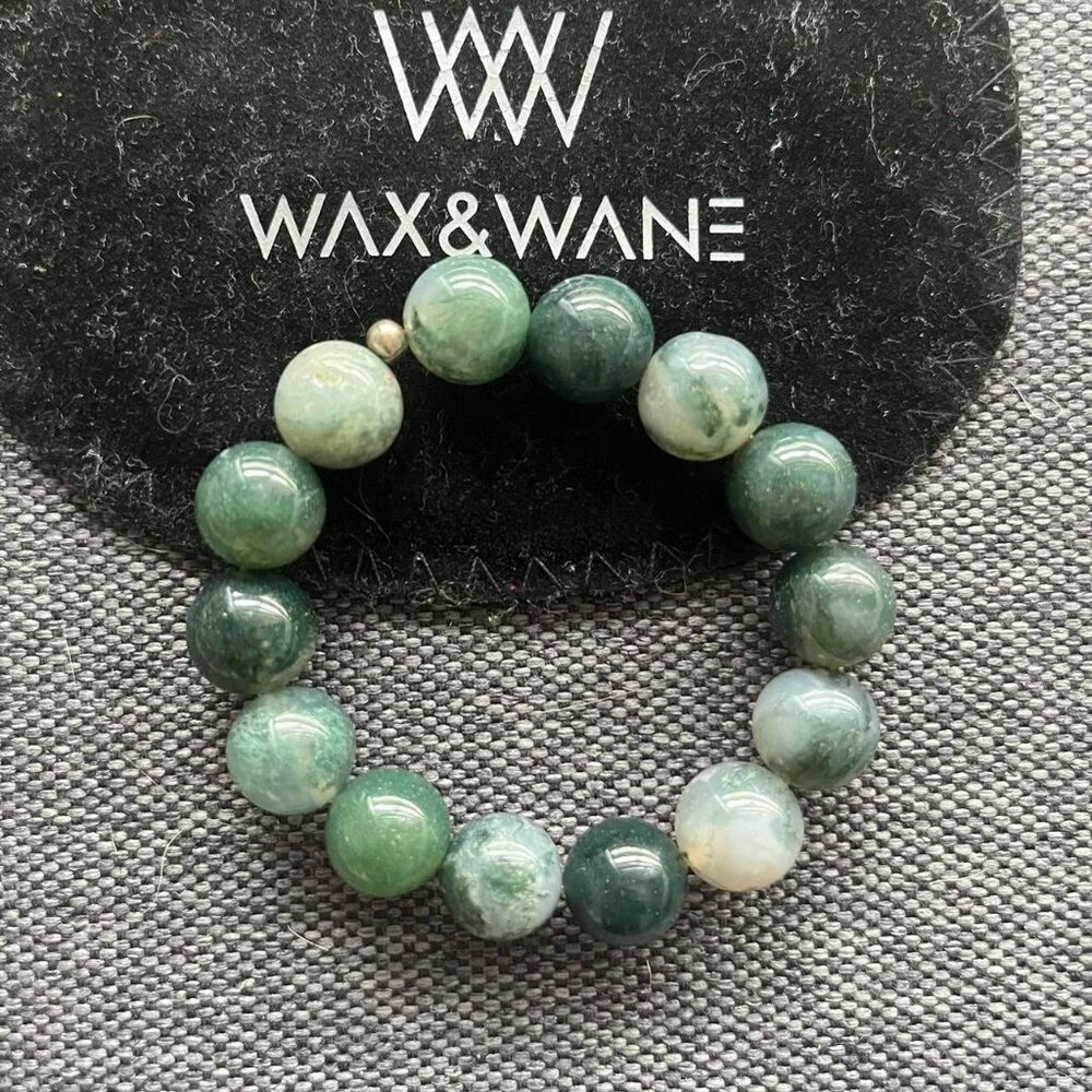 Wax & Wane moss agate bracelet 12MM!